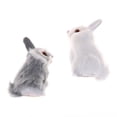 thumbnail image 3 of Imitate hair White Furry Rabbit Nap Toys Simulation Animal Model Decoration, 3 of 6