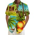thumbnail image 1 of Camisas Y s Camisa para hombre Camisa de playa de manga corta holgada informal (AG, L), 1 of 4