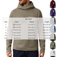 thumbnail image 3 of Men's Ribbed Knit Hooded Tops Pullover Cowl Funnel Collar Thermal Sweatshirt Long Sleeve Loose Fit Solid Warm Pullover Tops Outdoor Hiking Single Zippered Chest Patch Pocket Purple,XXL, 3 of 7