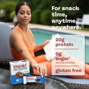 think! High Protein Bar, Brownie Crunch, 20g Protein, Gluten Free, 5 Count