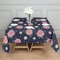 thumbnail image 3 of Pioneer Flower Floral Print Pattern Square Tablecloth, Waterproof Wipeable Spillproof Washable Table Cover for Home Kitchen Party Decor, 42"x42", 3 of 6