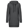 thumbnail image 5 of Clothing! Yajing Oversized Hoodies for Women Women's Trendy Dress 2025 Fall Solid Color Long Sleeve Mini Dresses with Pocket Comfy Soft Classic T Shirt Dresses Hoodies for Women Gray L, 5 of 5
