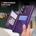 thumbnail image 3 of for Samsung Galaxy S24 Ultra Case Premium Leather RFID Blocking Wallet with Card Holder, Back Flip Cover Kickstand Magnetic Closure Shockproof Heavy Duty Case for Samsung Galaxy S24 Ultra,Purple, 3 of 8