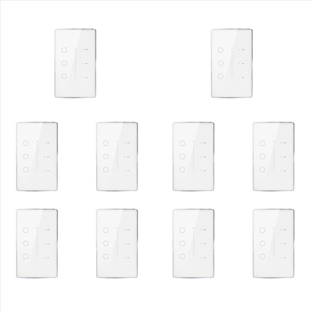 10X Tuya Zigbee 3 Gang Dimmer Interruptor de Luz Tuya/Smart Life APP Control Remoto EE. UU. Control de Porcentaje de Interruptor Estándar de la UE (B)