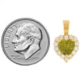 thumbnail image 2 of JackAni 10k Yellow Gold Adorable Heart Shape August Simulated Peridot Women's Sliding Pendant, 2 of 5