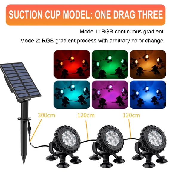 Upgraded Vibrant Solar Yard Lights RGB Pond Lights Outdoor IP68 Color Changing Spotlights Submersible Fountain Light For Garden Landscape S