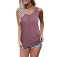 thumbnail image 2 of WMTBSRSW Women's Summer Tank Top Half Button Down Neck Sleeveless Tops 2025 Trendy Loose Tunic Tops, 2 of 6