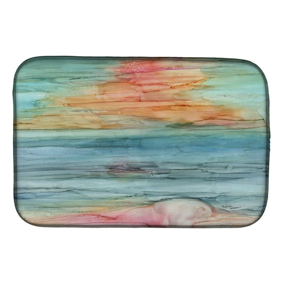 Abstract Rainbow Dish Drying Mat