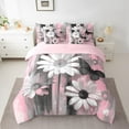 thumbnail image 2 of jejeloiu Retro Flower Daisy Bedding Comforter Set,7-Piece,Pink Splashing Ink King Bedding Sets,Old Barn Door Bed Sheets For Girls,Lightweight Room Decorative Reversible, 2 of 7