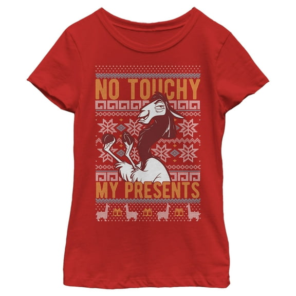 Girl's Disney The Emperor's New Groove Kuzco No Touchy  Graphic Tee Red Large
