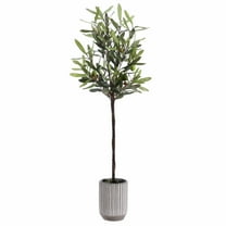 SAFAVIEH Faux 36 Inch Olive Potted Tree, White/Grey