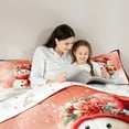 thumbnail image 5 of Manfei Flower Snowman Child 7-Piece Bedding Comforter Set, Dreamy Christmas Snowflake King Bedding Sets, Vintage Bufffalo Plaid Reversible Bed Sheets, Luxury Bedroom Decor, 5 of 8