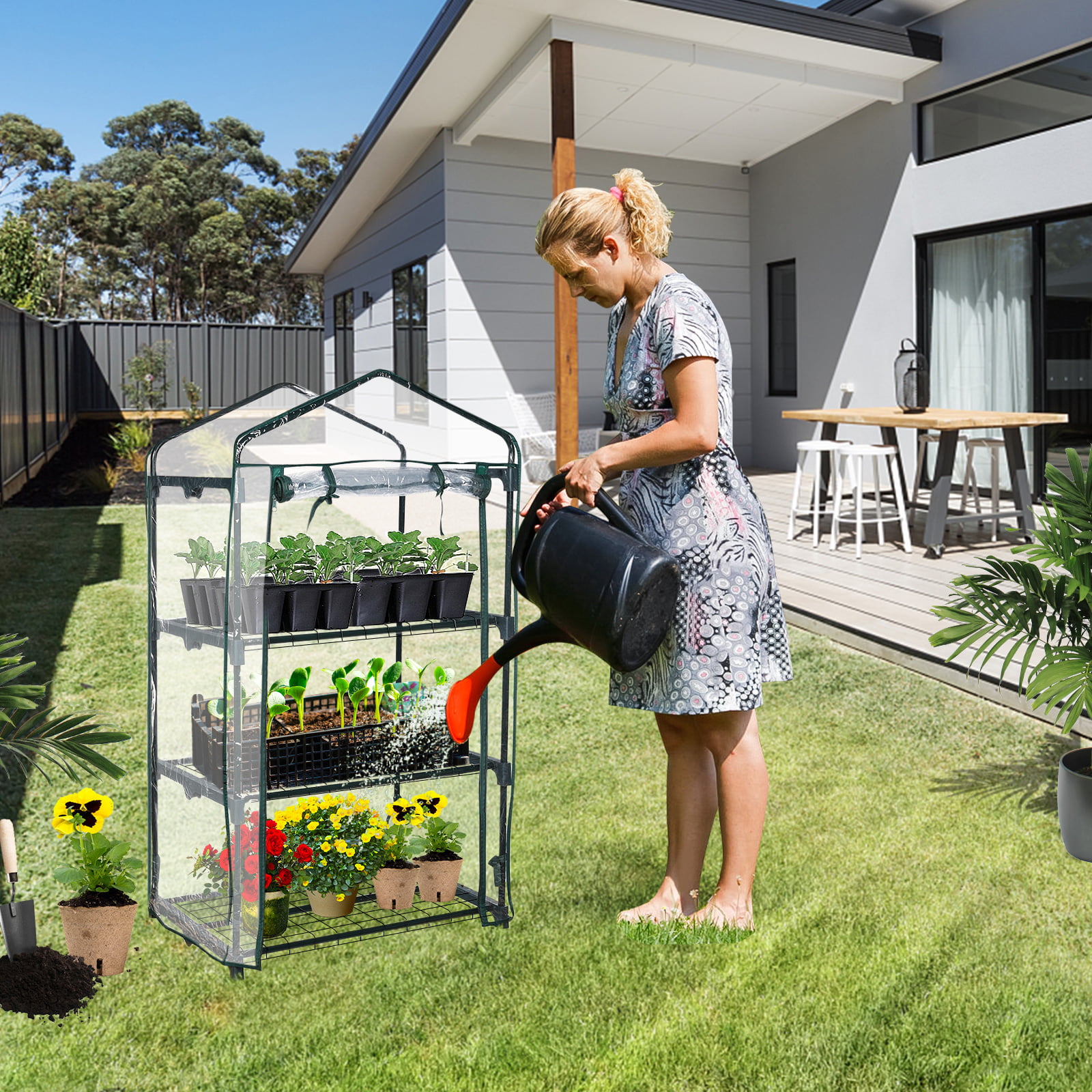 Greenhouse PVC Plastic Outdoor Garden Grow Bag Green House Keep Warm Portable 