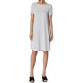 thumbnail image 1 of Robe T-Shirt Évasée à Manches Courtes Col Bateau Longueur Genou avec Poche pour Femmes PLUS, 1 of 6