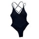 thumbnail image 4 of Trajes de baño de una pieza para mujer, bikini con escote en V profundo, sin mangas y estilo halter. M, 4 of 8