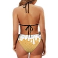 thumbnail image 6 of Chririnla Women's Ice Cream Print Halter Triangle Bikini Set - Cute Two-Piece Tie Side Swimsuit for Beach Vacation & Pool Party, 6 of 9