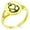 Gold, variant on Stainless Steel Nautical Heart Anchor Minimalist Oval Top Polished Statement Ring