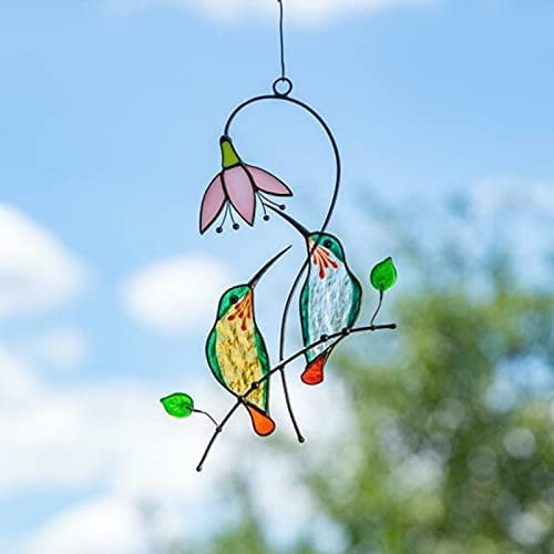Suncatcher Hanging Ornaments Multiple Birds Window Deco Stained Glass 