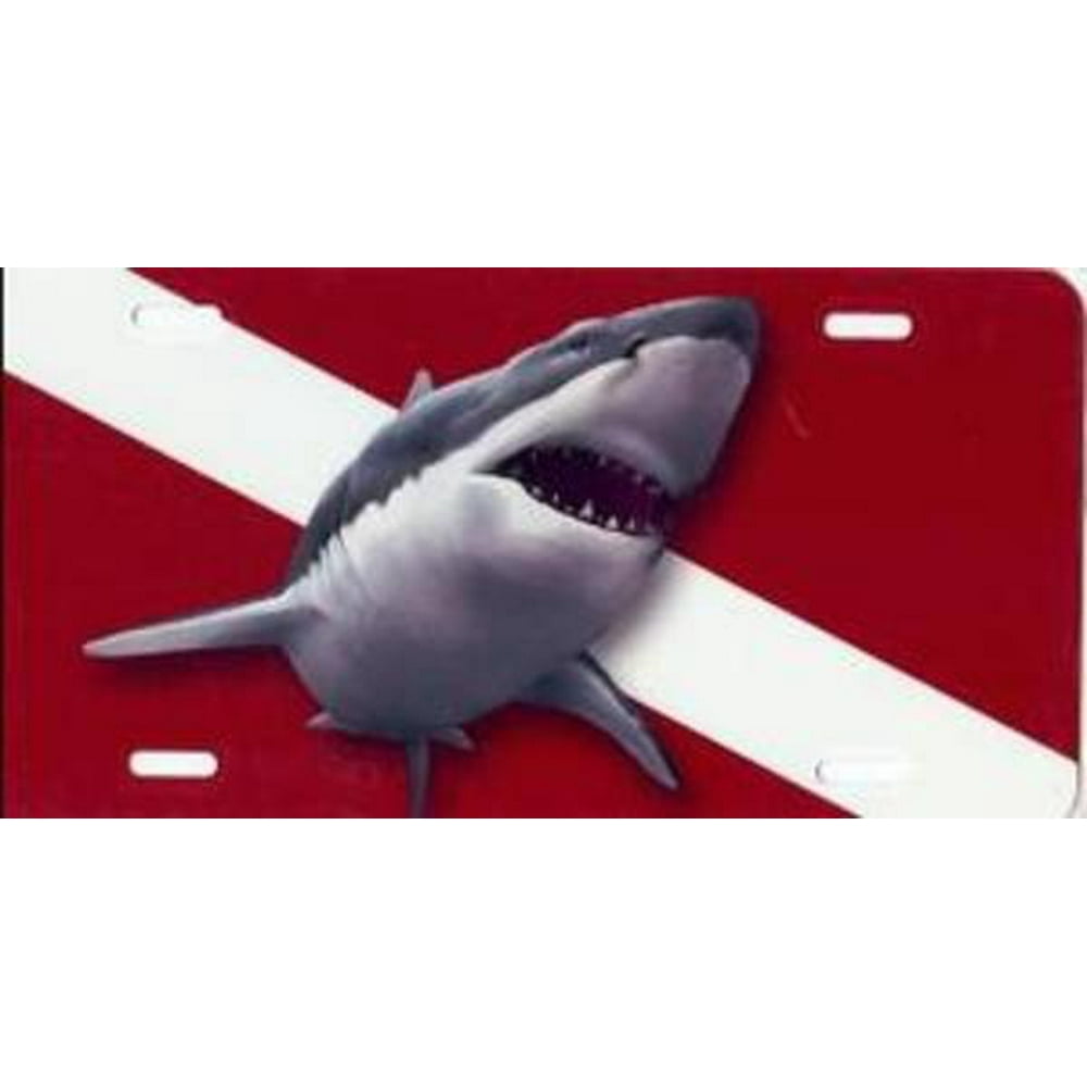 Jaws Dive Flag License Plate