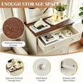 thumbnail image 5 of Ktaxon Large 5 Drawer Dresser Solid Wood Chest of Drawers with Soft Close Slides Storage Cabinet for Bedroom Living Room Entryway Brown & White, 5 of 7