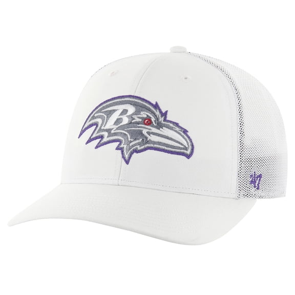 Men's '47 White Baltimore Ravens Snowball Trophy Stretch Fit Hat