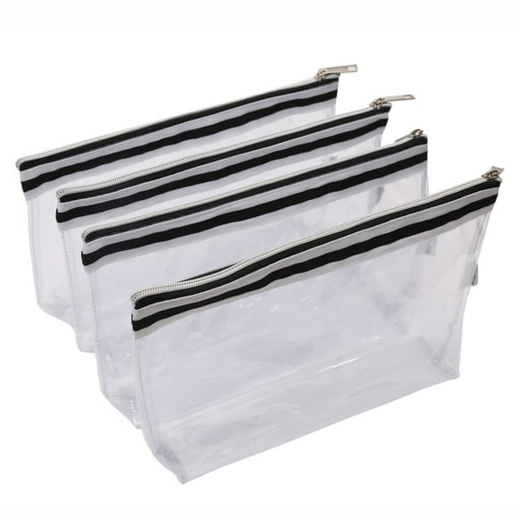 Neceser Augbunny de vinilo transparente impermeable, paquete de 4