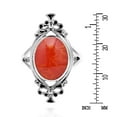 thumbnail image 3 of Bohemian Vintage Red Coral Oval Statement .925 Silver Ring-10, 3 of 5