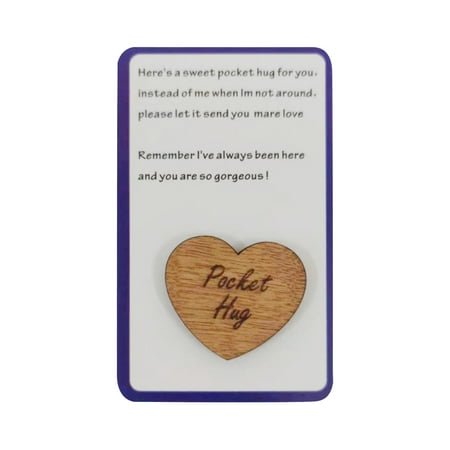 Small Wooden Card Wooden Bag Hugging Wooden Card A Tinny Little Pocket Hug With Card For Isolation Miss You Thinking Of You For Famil Blank Greeting Small Note Cards with Envelopes 2x3 Cards Greeting