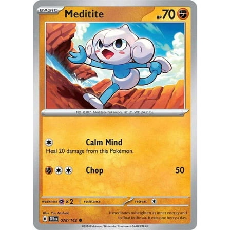 Pokemon Stellar Crown Common Meditite #78