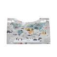 thumbnail image 2 of Naloa The World Map with Cartoon Animals Print Leather Tissue Box Cover Rectangle | Long Tissue Box Cover | Tissue Box Holder | Tissue Holder for Bathroom, 2 of 9