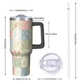 thumbnail image 2 of 40oz Pioneer Flower Floral Print Pattern Insulated Tumbler with Handle, BPA-Free Leak Proof Lid and Straws, Double Wall Vacuum, Hot 12h/Cold 34h, 2 of 6
