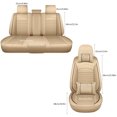 thumbnail image 7 of WRWolf Universal SUV Sedan Truck Crew Cab Car 5-Seat Covers Front & Rear Full Set PU Leather Breathable Waterproof Seat Cushion Protector,Beige, 7 of 7