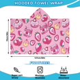 thumbnail image 2 of Strawberry Plants Fruit Dessert Milk Pink Pattern Hooded Bath Towel，50"x30" for Ages 3 To 12 Kids, Quick Dry Lightweight Soft Microfiber Hood Beach Towel Cover Up for Kids, 2 of 7