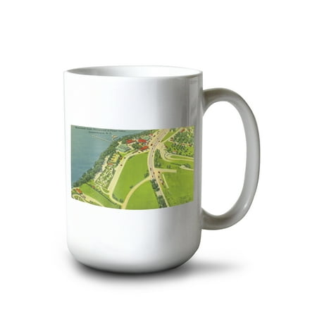 

15 fl oz Ceramic Mug Canandaigua New York Aerial View of Roseland Park Dishwasher & Microwave Safe