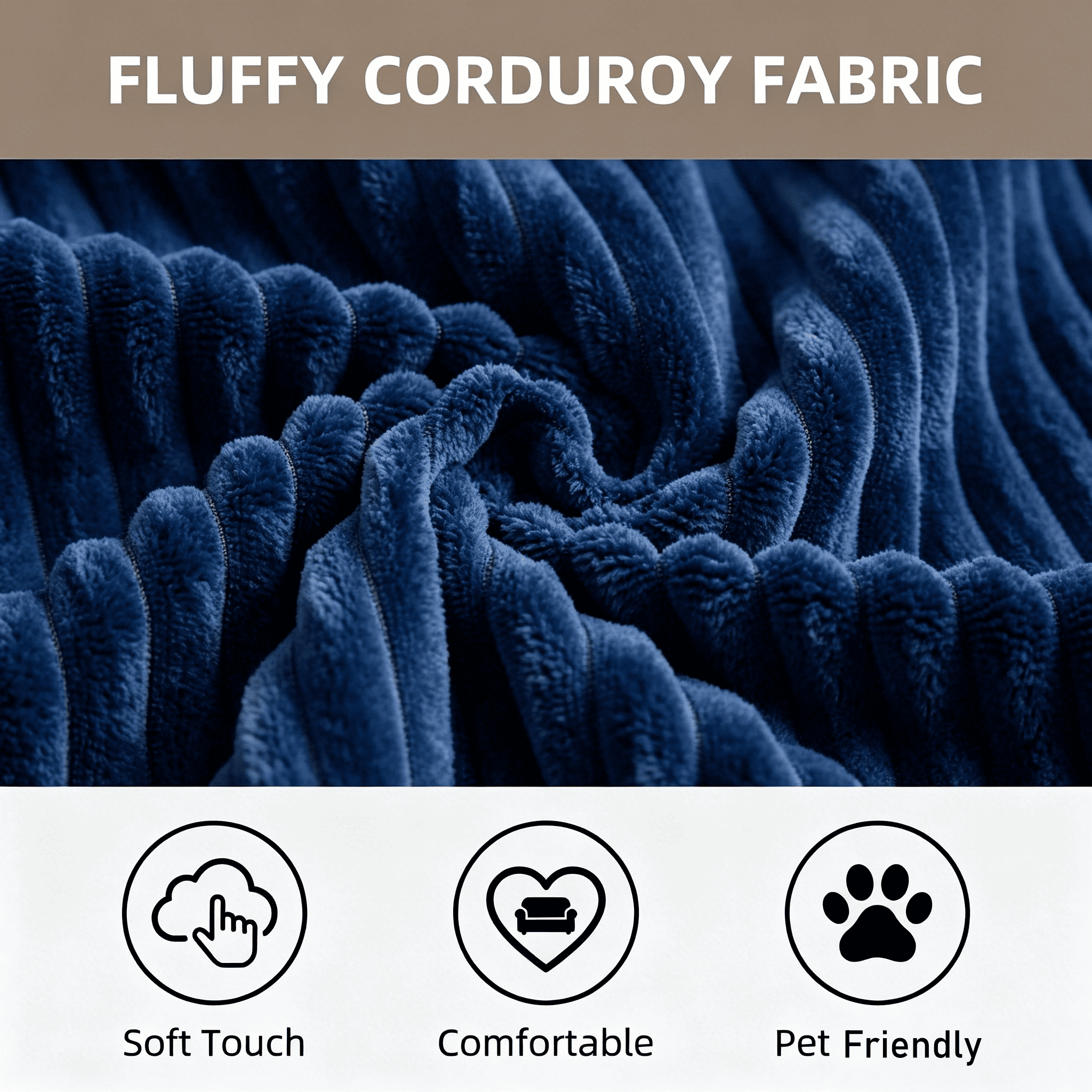 Howcool Corduroy Folding Sofa Bed,3 in 1 Convertible Sleeper Chair with Pillow & Lumbar Pillow,Boneless Floor Sofa Couch Lounge Chair for Living Room Dorm,Navy