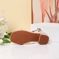 thumbnail image 4 of HXWCHs Girls Open Toe Ankle Strap Low Block Chunky Heels Sandals Beige 12.5-13 Years, 4 of 7