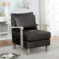 thumbnail image 5 of Furniture of America Ciela Faux Leather Cushioned Accent Chair in Dark Gray, 5 of 6