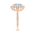 thumbnail image 3 of ANGARA Natural Oval 2.2 ct Aquamarine Ring with Floral Diamond Halo in 14K Rose Gold for Women (Size-10x8mm) | March Birthstone, Anniversary, Jewelry Gift for Women | Natural Aquamarine Ring, 3 of 9