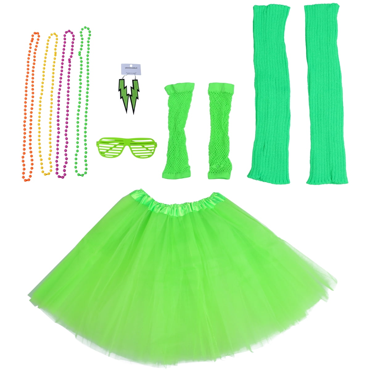 Neon Tutu Skirt 80s Fancy Dress Hen Party Fun Run Bow Princess Pink Plus Size 