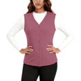 thumbnail image 2 of Women's Autumn Winter Plush Vest, Button Front Slim Fit Sleeveless Jacket, Thermal Lined Warm Outerwear, Soft Fleece Inner Wear, Casual Layering Piece, Cold Weather Protection Red XXXXL, 2 of 4