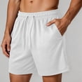 thumbnail image 7 of DODADAWANJ Summer Mens Shorts Elastic Waist Comfort Breathable Running Athletic Shorts Lightweight Mesh Shorts Casual Outfits White XL, 7 of 7