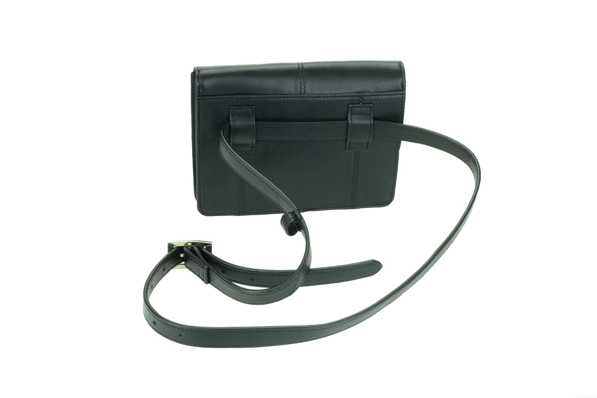 Leather 3/4 Flap Belt Bag