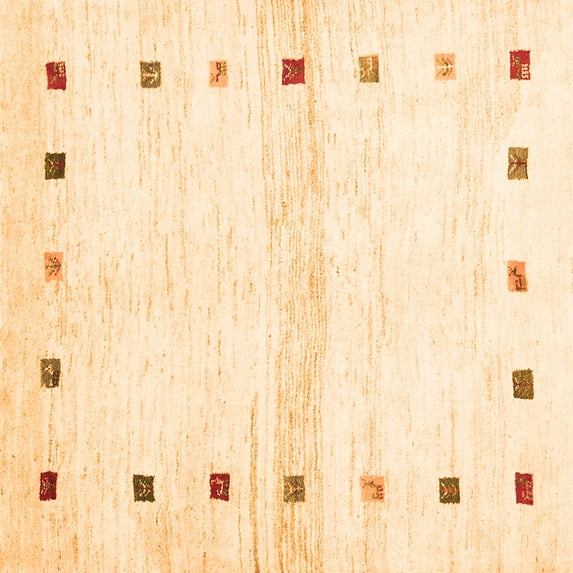 Ahgly Company Indoor Square Solid Orange Modern Area Rugs, 4' Square