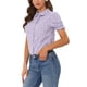 thumbnail image 4 of INSPIRAR CHIC Blusa de Algodón Floral con Mangas Abullonadas y Cuello Peter Pan para Verano, Uso Casual, L, Floral Púrpura, 4 of 6