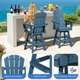 thumbnail image 3 of SERWALL 10-Piece Outdoor Swivel Bar Set with Table, 8 HDPE Swivel Bar Chairs & 2 Bar Tables, All-Weather Patio Barstool Furniture, Blue, 3 of 7