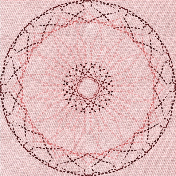 Ahgly Company Indoor Square Patterned Pink Bubble Gum Pink Area Rugs, 8' Square