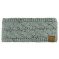 thumbnail image 3 of C.C Colorful Confetti Winter Warm Cable Knit Fuzzy Lined Ear Warmer Headband, Natural Gray, 3 of 4