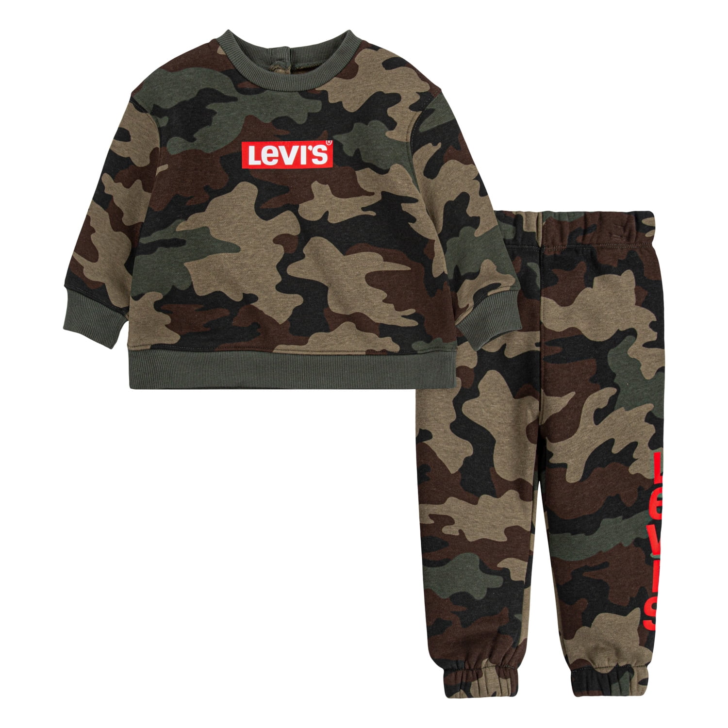 Levi's Baby Boys' Crewneck Sweatshirt and Joggers 2-Piece Outfit Set, Sizes  3 Months - 24 Months 