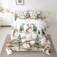 thumbnail image 2 of 7 Pcs Comforter Set Twin,Cartoon Owl Woodland Animals Bed in a Bag with Flat Sheet and Fitted Sheet,Botanical Jungle Trees Mountain Country Farmhouse Bedding Set with Pillowcase and Sham, 2 of 5