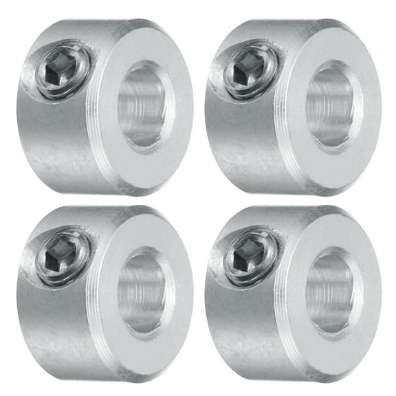 4 Packs Set Screw Collars 3/16" Bore, Aluminum Shaft Collars, 7/16" OD and 1/4" Thickness, Set Screw Clamp Collar